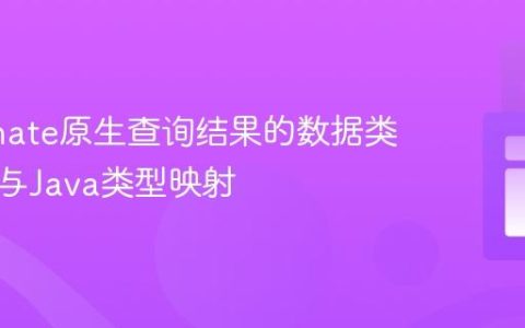 Hibernate原生查询结果的数据类型识别与Java类型映射
