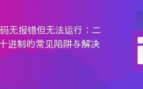Java代码无报错但无法运行：二进制转十进制的常见陷阱与解决方案