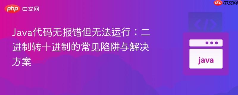 java代码无报错但无法运行:二进制转十进制的常见陷阱与解决方案