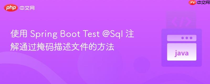 使用 spring boot test @sql 注解通过掩码描述文件的方法