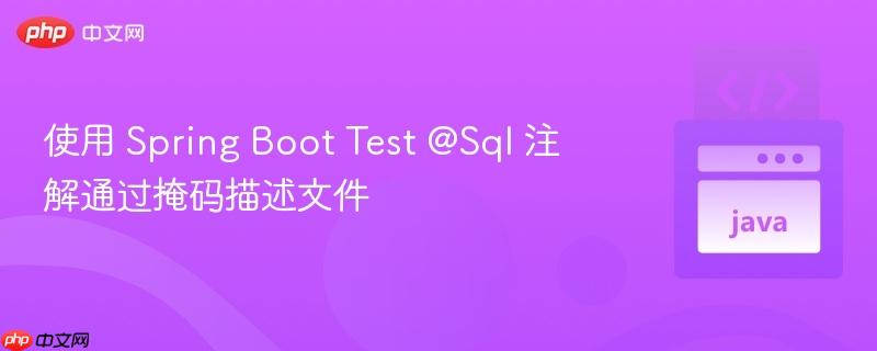 使用 spring boot test @sql 注解通过掩码描述文件