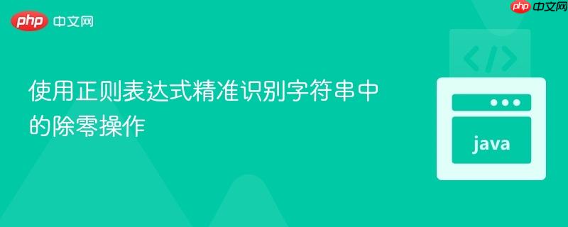 使用正则表达式精准识别字符串中的除零操作