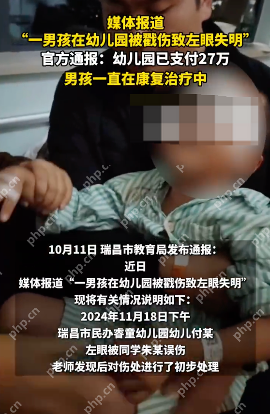 男孩在幼儿园被戳伤失明？官方通报：入院检查左眼视力矫正后为0.4+ - 创想鸟