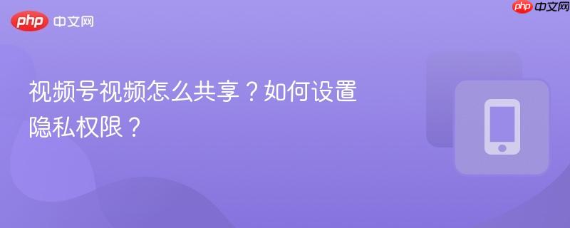 视频号视频怎么共享?如何设置隐私权限?