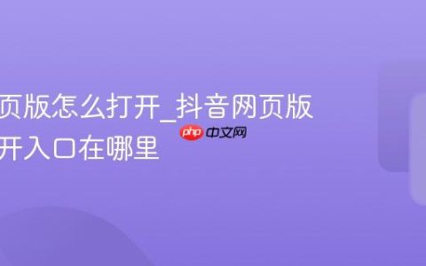 抖音网页版怎么打开_抖音网页版快速打开入口在哪里