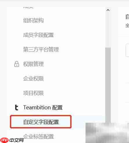 Teambition锁定企业字段方法