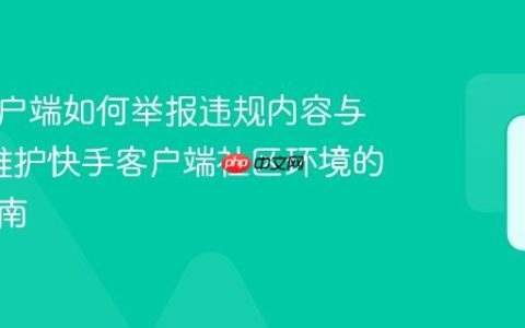 快手客户端如何举报违规内容与用户_维护快手客户端社区环境的操作指南
