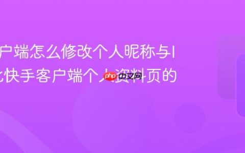 快手客户端怎么修改个人昵称与ID_优化快手客户端个人资料页的技巧
