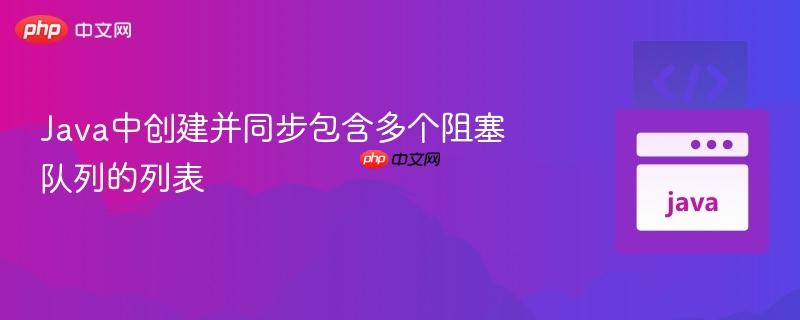 java中创建并同步包含多个阻塞队列的列表