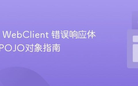 Spring WebClient 错误响应体转换为POJO对象指南