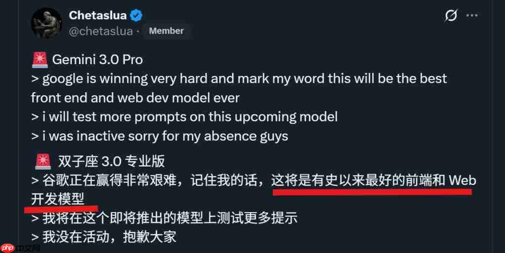前端危!Gemini 3 内测结果获网友一致好评,“有史以来最强前端开发模型”