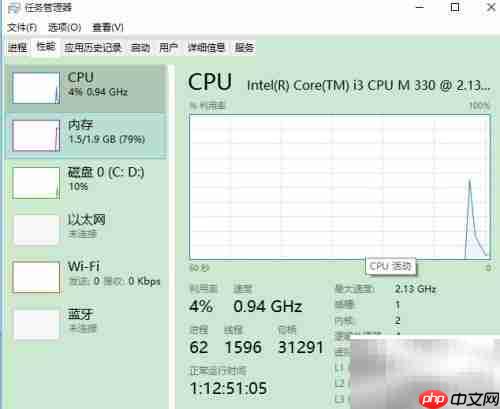 任务管理器监控系统性能