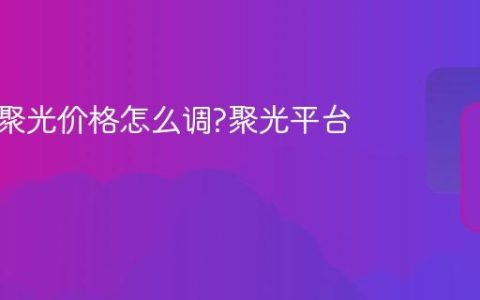 小红书聚光价格怎么调?聚光平台在哪?