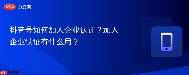 抖音号如何加入企业认证?加入企业认证有什么用?