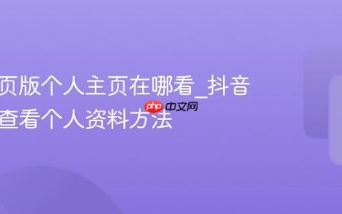 抖音网页版个人主页在哪看_抖音网页版查看个人资料方法