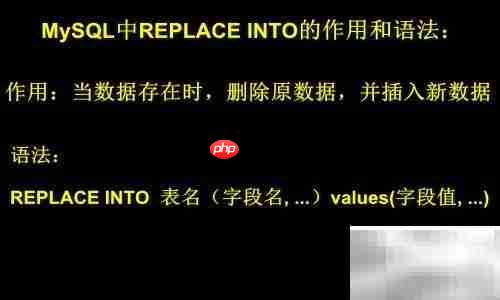 MySQL中REPLACE INTO用法解析