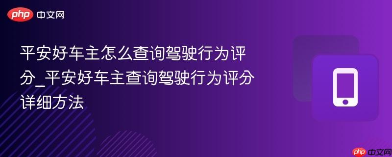 平安好车主怎么查询驾驶行为评分_平安好车主查询驾驶行为评分详细方法