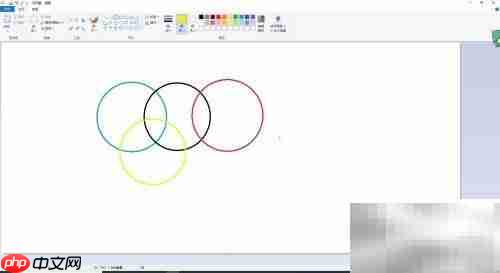 用Paint绘制奥运五环