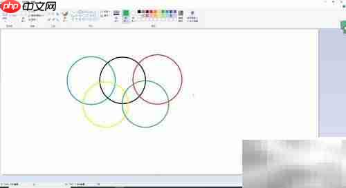 用Paint绘制奥运五环