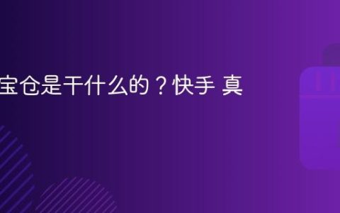 快手真宝仓是干什么的？快手 真宝仓