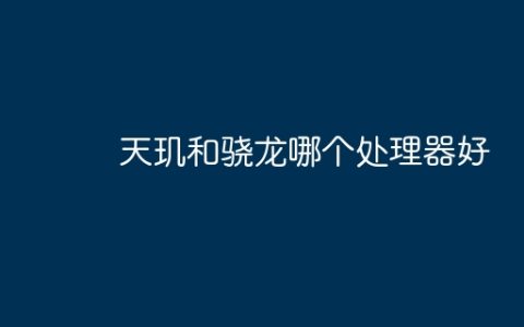 天玑和骁龙哪个处理器好
