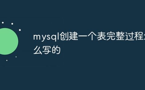 mysql创建一个表完整过程怎么写的