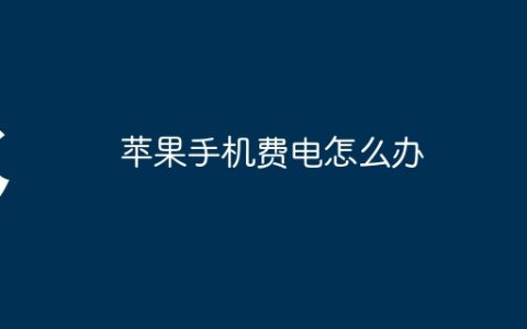 苹果手机费电怎么办