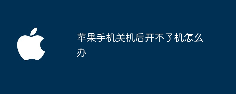苹果手机关机后开不了机怎么办