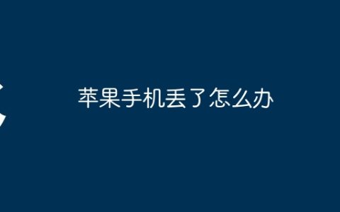 苹果手机丢了怎么办