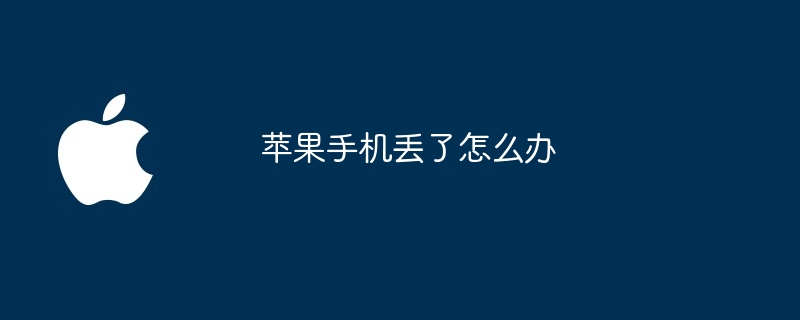 苹果手机丢了怎么办