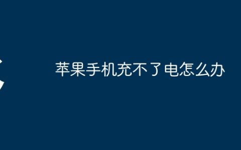苹果手机充不了电怎么办