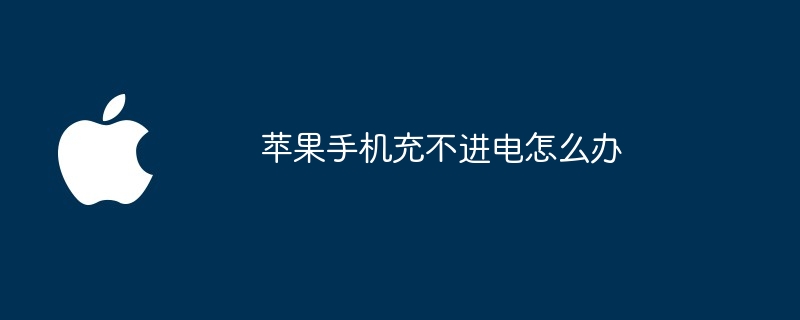 苹果手机充不进电怎么办