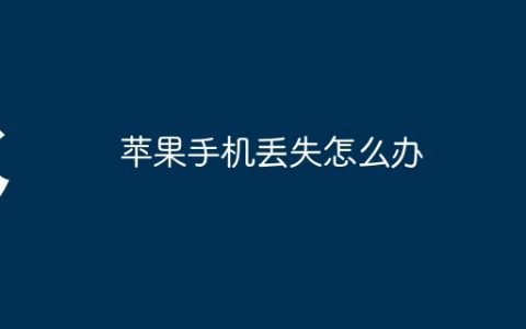 苹果手机丢失怎么办
