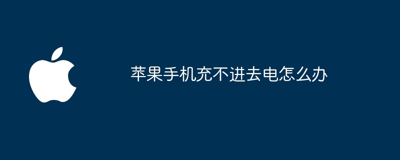 苹果手机充不进去电怎么办