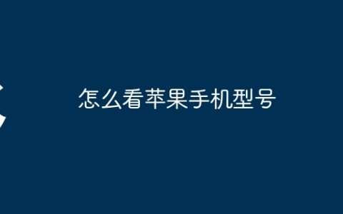 怎么看苹果手机型号