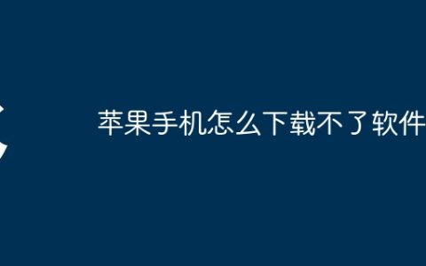 苹果手机怎么下载不了软件