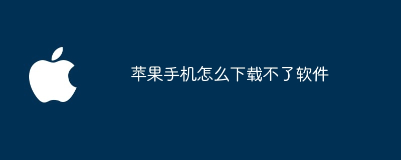 苹果手机怎么下载不了软件