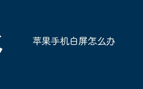 苹果手机白屏怎么办