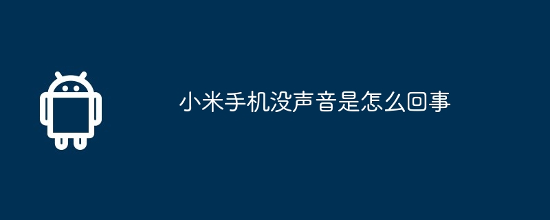 小米手机没声音是怎么回事