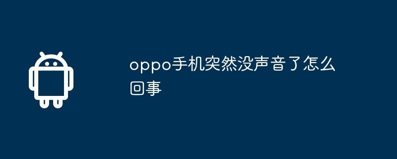 oppo手机突然没声音了怎么回事