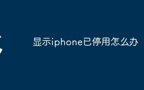 显示iphone已停用怎么办