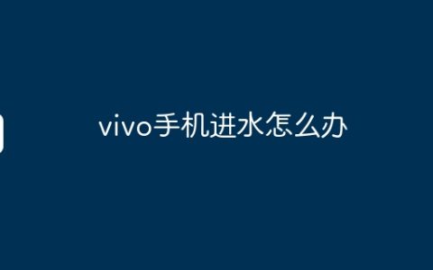 vivo手机进水怎么办