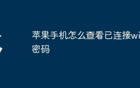 苹果手机怎么查看已连接wifi密码
