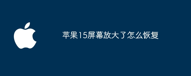 苹果15屏幕放大了怎么恢复