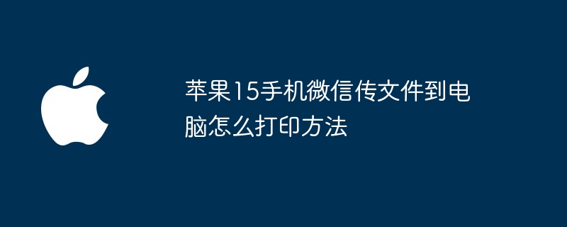 苹果15手机微信传文件到电脑怎么打印方法
