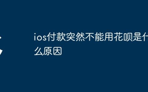ios付款突然不能用花呗是什么原因