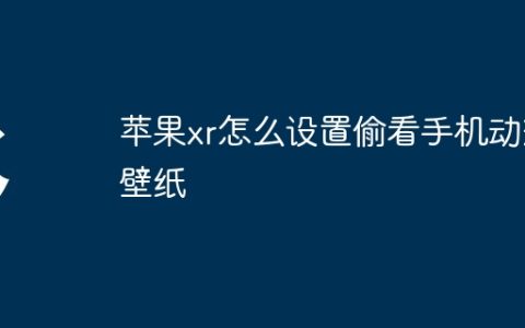 苹果xr怎么设置偷看手机动态壁纸