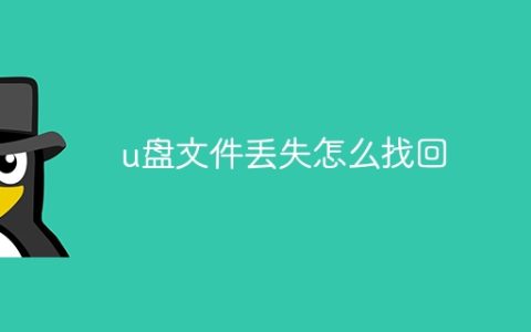 u盘文件丢失怎么找回