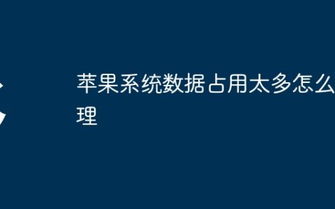 苹果系统数据占用太多怎么清理