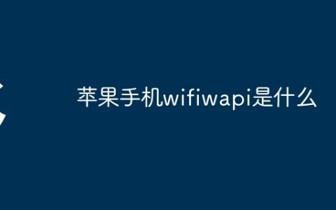 苹果手机wifiwapi是什么